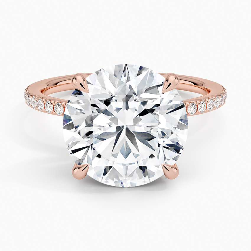 ecomposer-view with diamond shape-round, ecomposer-metal type-rose-gold-18k