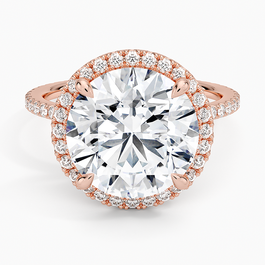ecomposer-view with diamond shape-round, ecomposer-metal type-rose-gold-18k