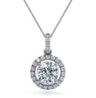 Round Halo Lab Diamond Pendant (0.5 ct.) Necklace 18K Gold