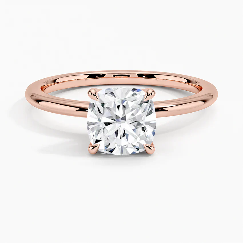 ecomposer-view with diamond shape-cushion,ecomposer-size-1.5-ct,ecomposer-metal type-rose-gold-18k