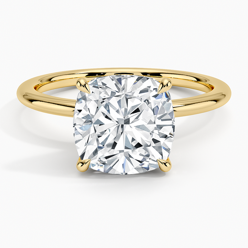 ecomposer-view with diamond shape-cushion,ecomposer-size-3-ct,ecomposer-metal type-yellow-gold-18k