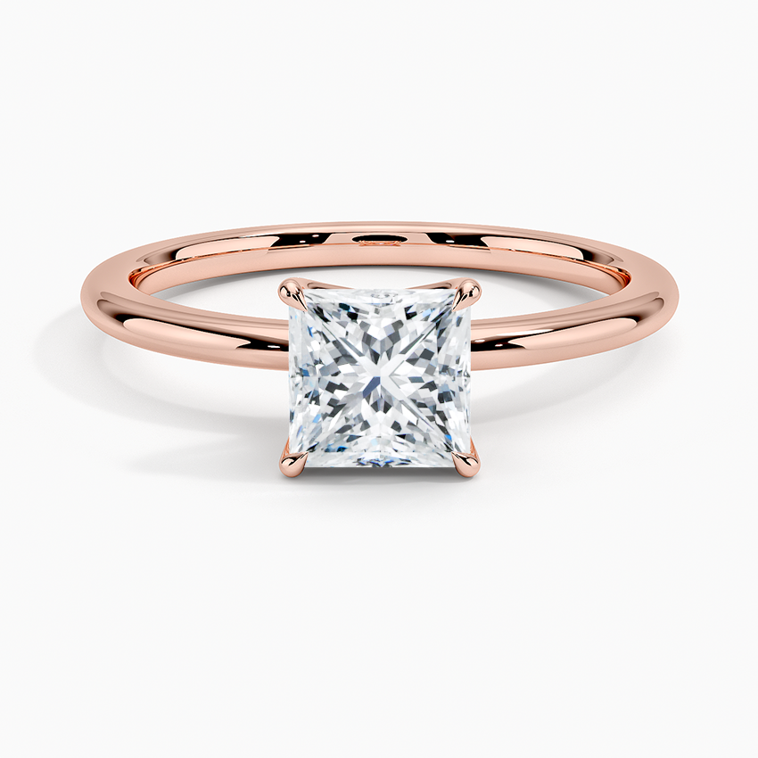 ecomposer-view with diamond shape-princess,ecomposer-size-1-ct,ecomposer-metal type-rose-gold-18k