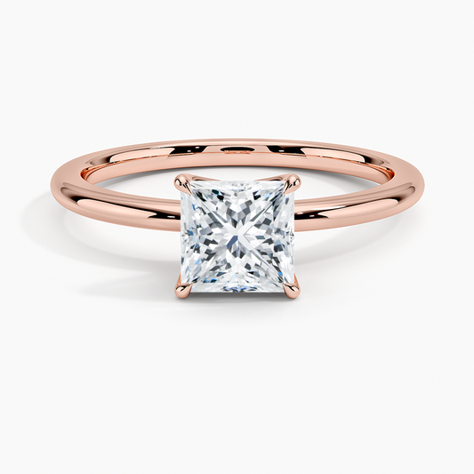 ecomposer-view with diamond shape-princess,ecomposer-size-1-ct,ecomposer-metal type-rose-gold-18k