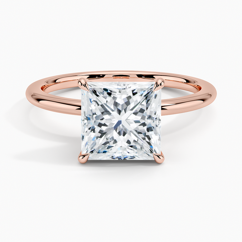 ecomposer-view with diamond shape-princess,ecomposer-size-2-ct,ecomposer-metal type-rose-gold-18k