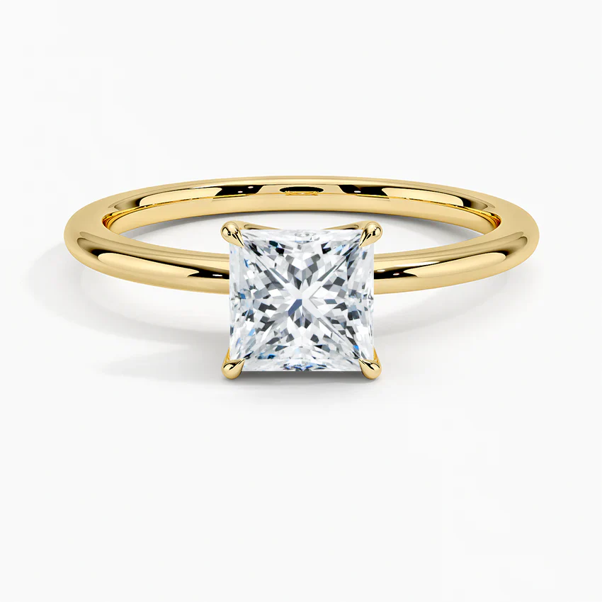 ecomposer-view with diamond shape-princess,ecomposer-size-1-ct,ecomposer-metal type-yellow-gold-18k