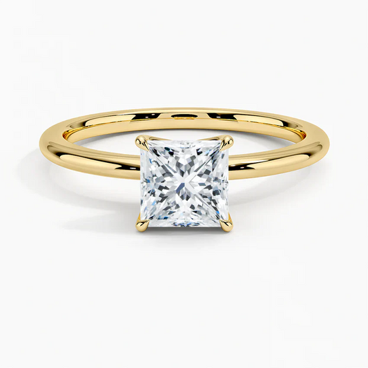 ecomposer-view with diamond shape-princess,ecomposer-size-1-ct,ecomposer-metal type-yellow-gold-18k