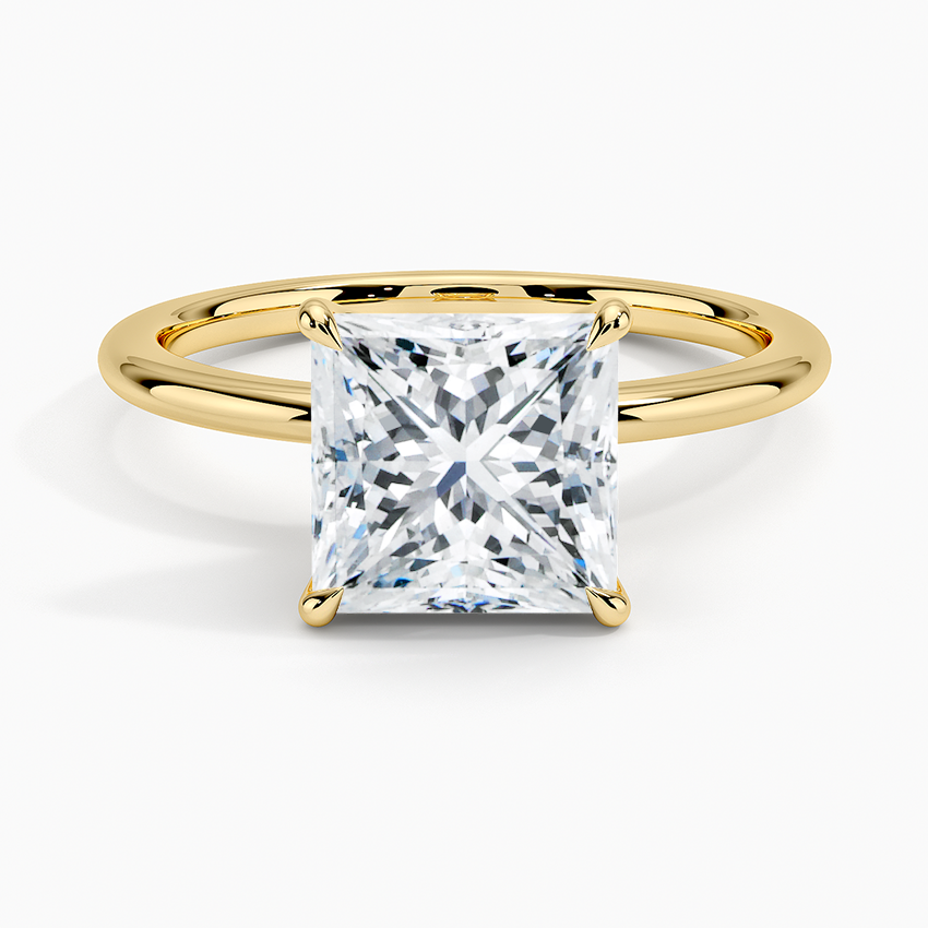 ecomposer-view with diamond shape-princess,ecomposer-size-2-ct,ecomposer-metal type-yellow-gold-18k