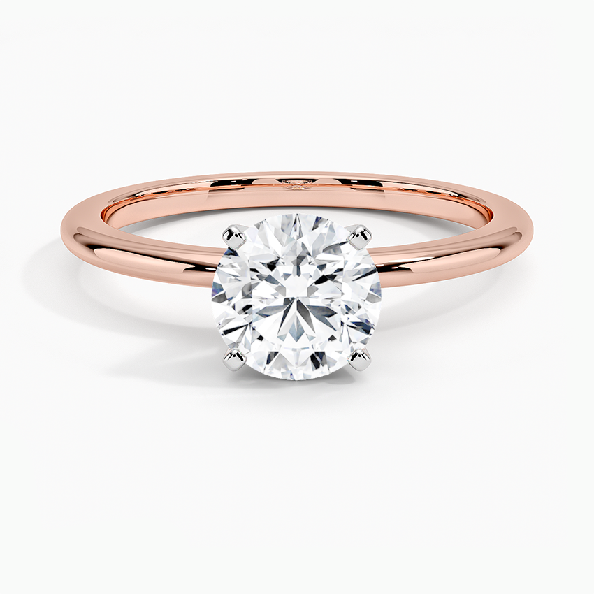 ecomposer-metal type-rose-gold-18K,ecomposer-ring setting-solitaire