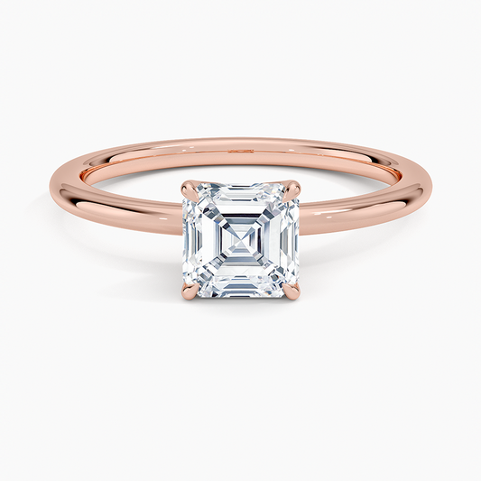 ecomposer-view with diamond shape-asscher,ecomposer-size-1-ct,ecomposer-metal type-rose-gold-18k