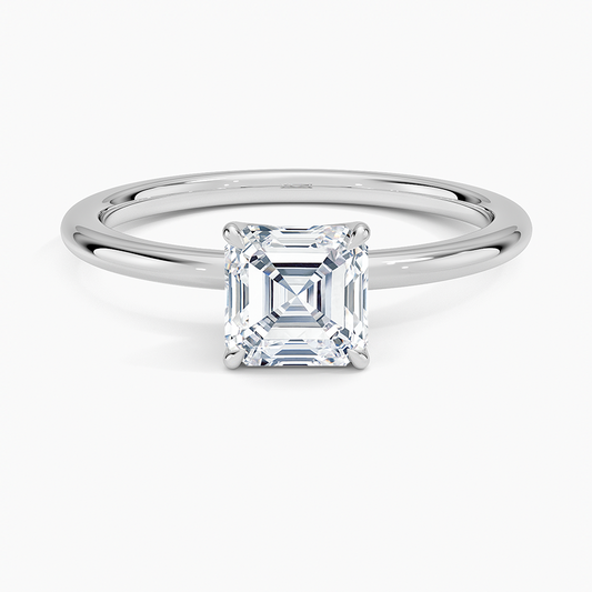 ecomposer-view with diamond shape-asscher,ecomposer-size-1-ct,ecomposer-metal type-white-gold-18k