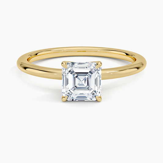 ecomposer-view with diamond shape-asscher,ecomposer-size-1-ct,ecomposer-metal type-yellow-gold-18k