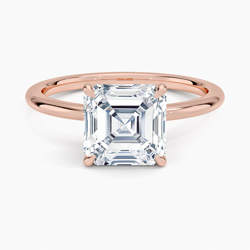 ecomposer-view with diamond shape-asscher,ecomposer-size-2-ct,ecomposer-metal type-rose-gold-18k