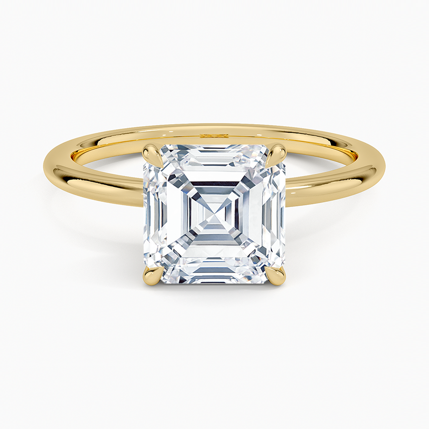 ecomposer-view with diamond shape-asscher,ecomposer-size-2-ct,ecomposer-metal type-yellow-gold-18k