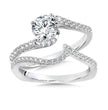 Aisha Double Band Unique Lab Grown Diamond Engagement Ring in 18k Gold - Round - 1 ct