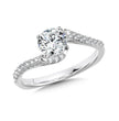 Aisha Double Band Unique Lab Grown Diamond Engagement Ring in 18k Gold - Round - 1 ct