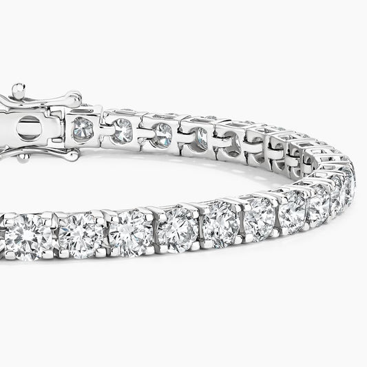 Bracelet | White Gold | Tennis | Round | 15 ct