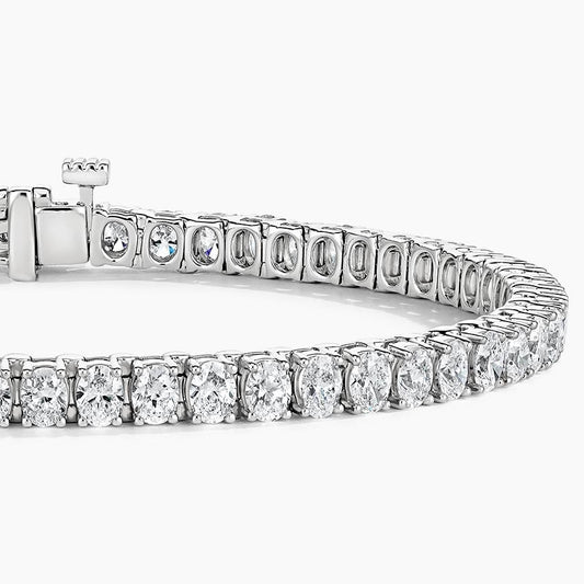 Bracelet | White Gold | Tennis | Oval | 8 ct