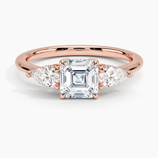 ecomposer-view with diamond shape-asscher,ecomposer-size-1-ct,ecomposer-metal type-rose-gold-18k