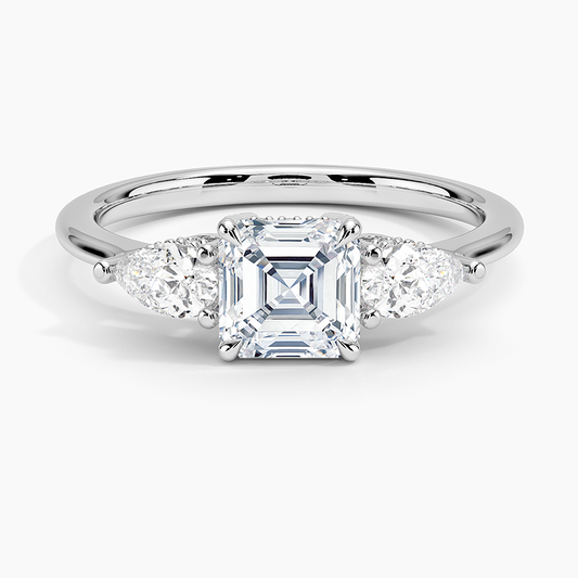 ecomposer-view with diamond shape-asscher,ecomposer-size-1-ct,ecomposer-metal type-white-gold-18k