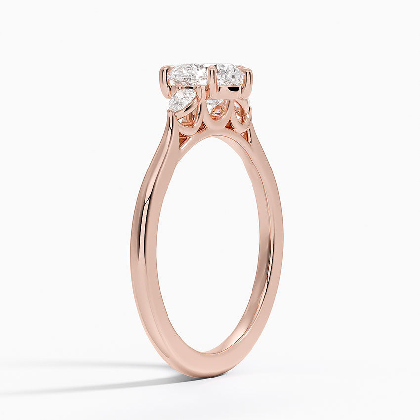 ecomposer-metal type-rose-gold-18K,ecomposer-ring setting-trilogy