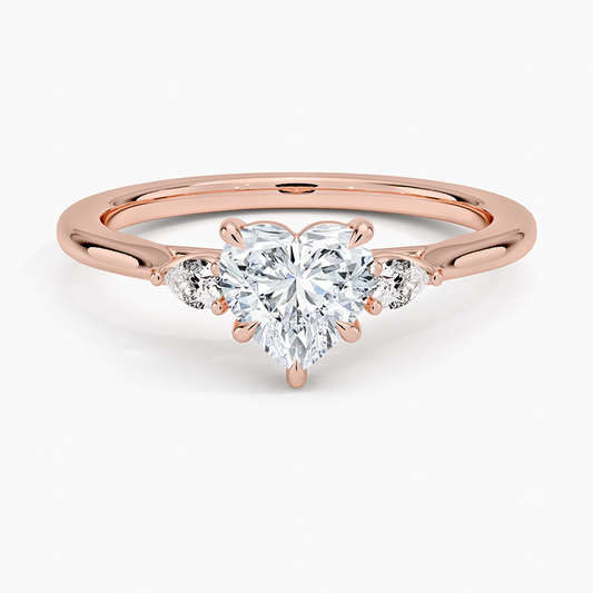 ecomposer-view with diamond shape-heart,ecomposer-size-1-ct,ecomposer-metal type-rose-gold-18k