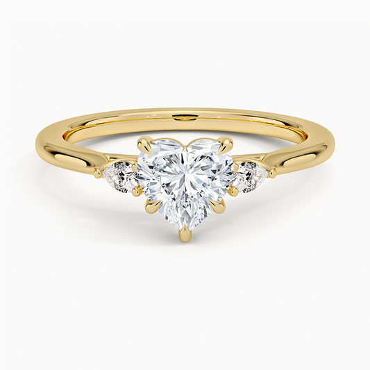 ecomposer-view with diamond shape-heart,ecomposer-size-1-ct,ecomposer-metal type-yellow-gold-18k