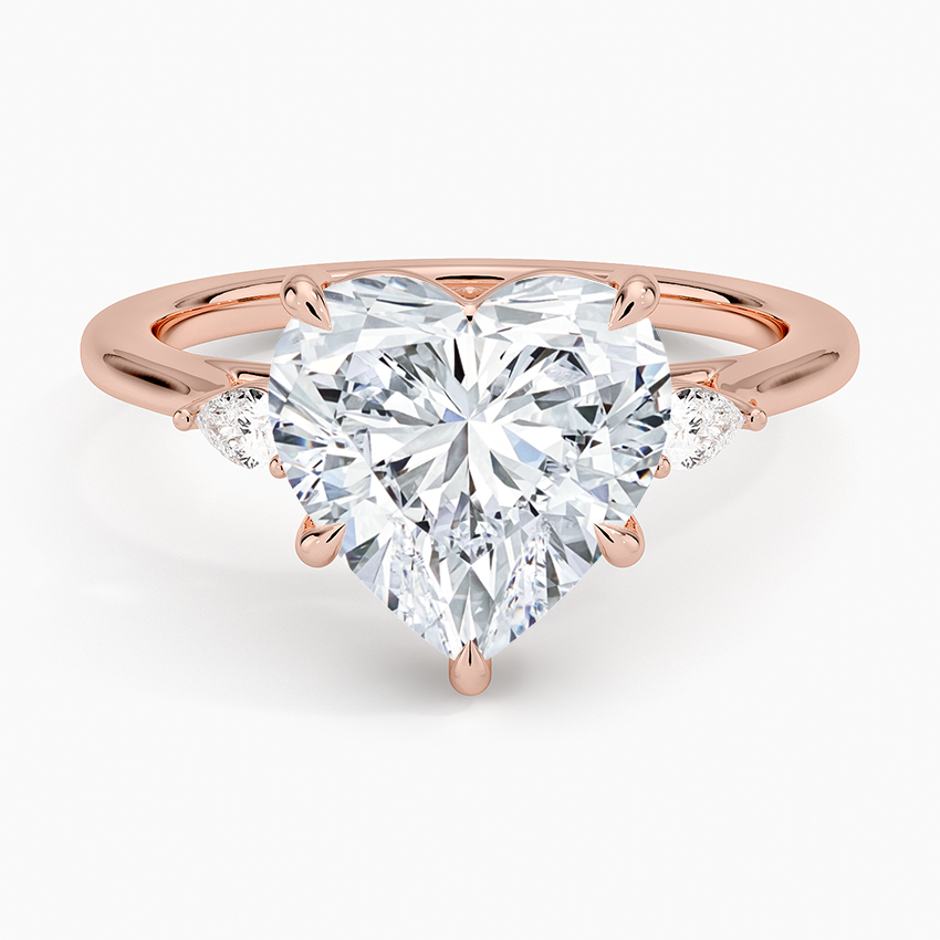 ecomposer-view with diamond shape-heart,ecomposer-size-3-ct,ecomposer-metal type-rose-gold-18k