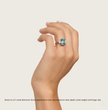 Trilogy Fancy Colored Lab Diamond Ring (Heart Side Diamonds) in White Gold 18K