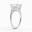 Trilogy Trillion Sides Lab Grown Diamond Engagement Ring in 18k Gold - Cushion