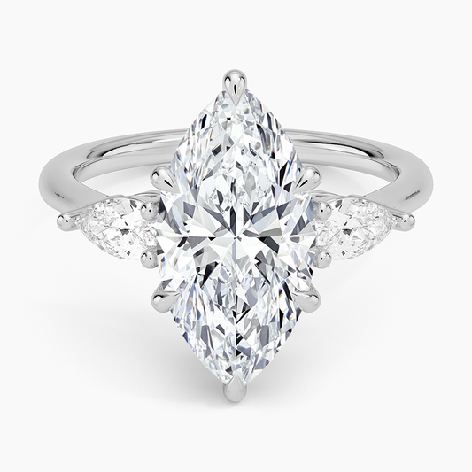 ecomposer-view with diamond shape-marquise, ecomposer-metal type-white-gold-18k
