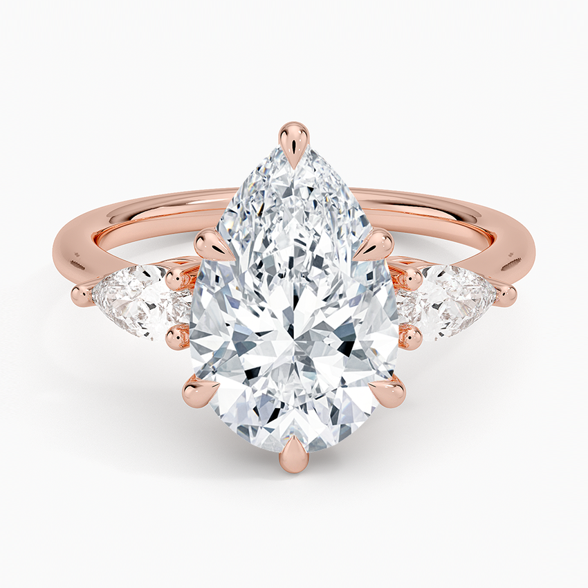 ecomposer-view with diamond shape-pear, ecomposer-metal type-rose-gold-18k