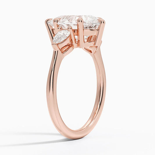 ecomposer-view with diamond shape-pear, ecomposer-metal type-rose-gold-18k
