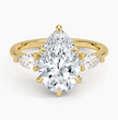 ecomposer-view with diamond shape-pear, ecomposer-metal type-yellow-gold-18k