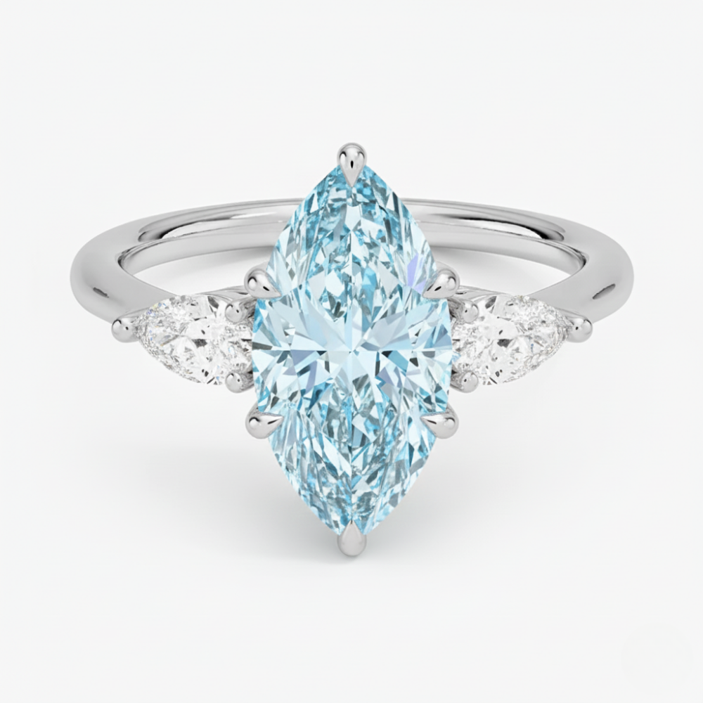 ecomposer-diamond color-blue, ecomposer-view with diamond shape-marquise