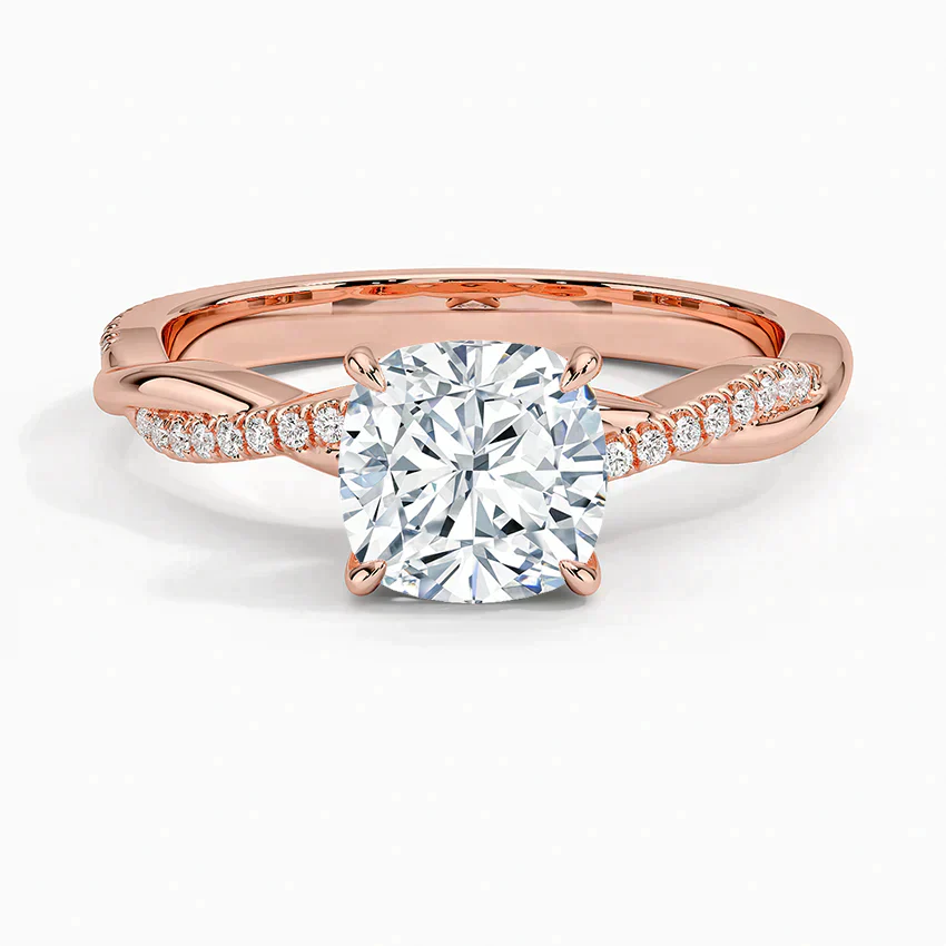 ecomposer-view with diamond shape-cushion,ecomposer-size-1.5-ct,ecomposer-metal type-rose-gold-18k