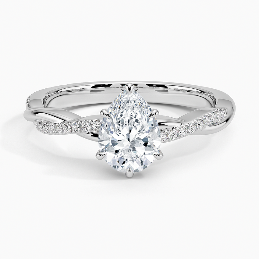 ecomposer-view with diamond shape-pear,ecomposer-size-1-ct,ecomposer-metal type-white-gold-18k