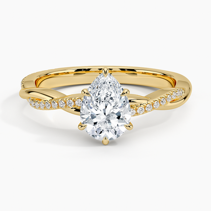 ecomposer-metal type-yellow-gold-18K,ecomposer-ring setting-twisted