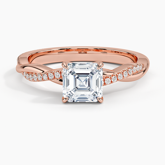 ecomposer-view with diamond shape-asscher,ecomposer-size-1-ct,ecomposer-metal type-rose-gold-18k