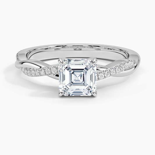 ecomposer-view with diamond shape-asscher,ecomposer-size-1-ct,ecomposer-metal type-white-gold-18k