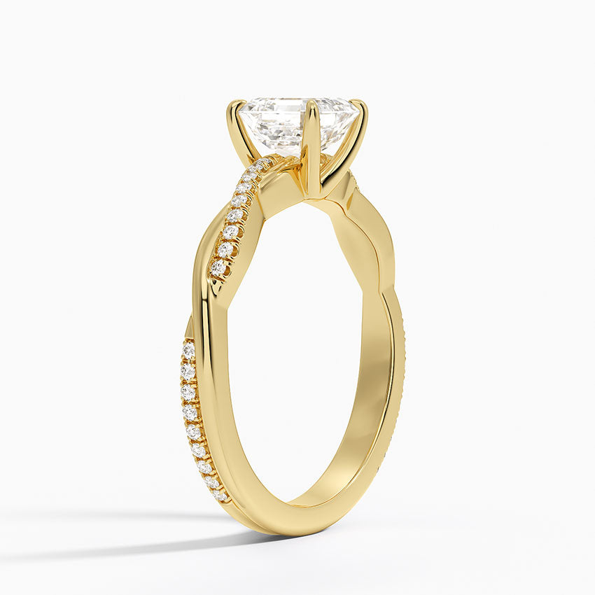 ecomposer-metal type-yellow-gold-18K,ecomposer-ring setting-twisted