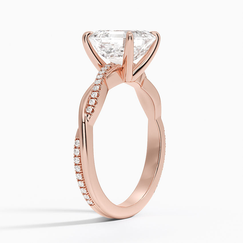 ecomposer-view with diamond shape-asscher,ecomposer-size-2-ct,ecomposer-metal type-rose-gold-18k