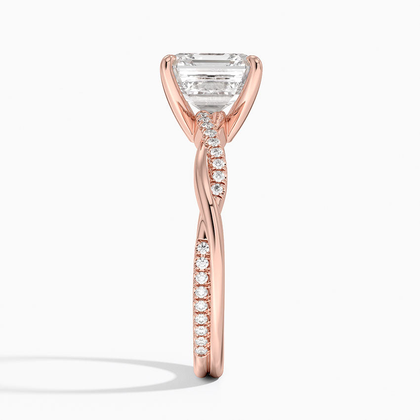 ecomposer-view with diamond shape-asscher,ecomposer-size-2-ct,ecomposer-metal type-rose-gold-18k