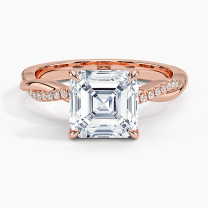 ecomposer-view with diamond shape-asscher,ecomposer-size-2-ct,ecomposer-metal type-rose-gold-18k