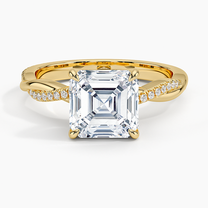 ecomposer-view with diamond shape-asscher,ecomposer-size-2-ct,ecomposer-metal type-yellow-gold-18k