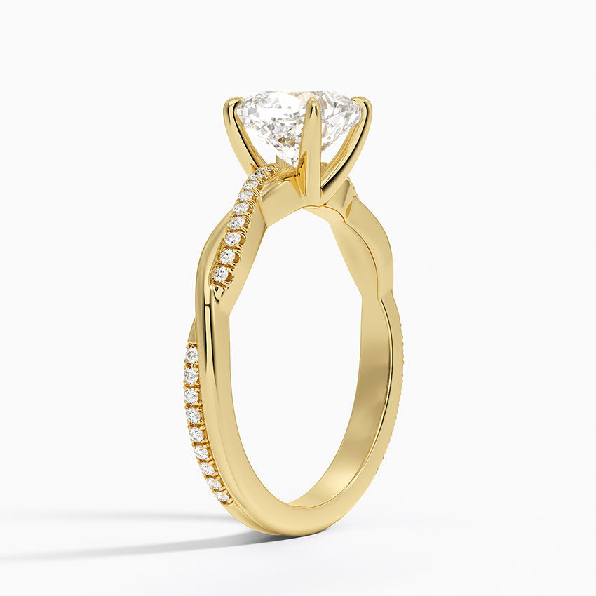 ecomposer-metal type-yellow-gold-18K,ecomposer-ring setting-twisted