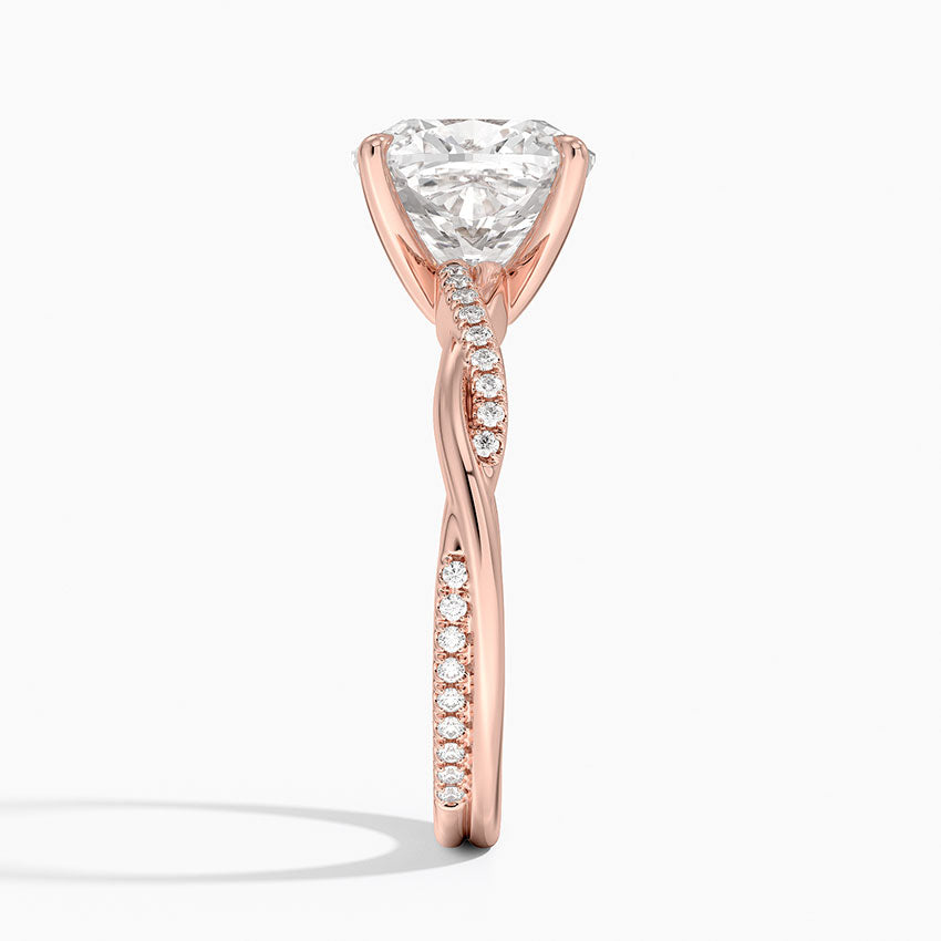 ecomposer-view with diamond shape-cushion,ecomposer-size-2.5-ct,ecomposer-metal type-rose-gold-18k