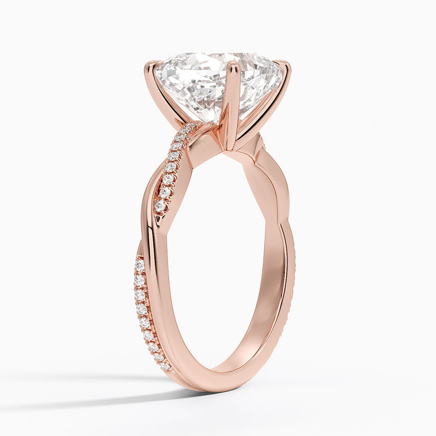 ecomposer-view with diamond shape-cushion,ecomposer-size-3-ct,ecomposer-metal type-rose-gold-18k