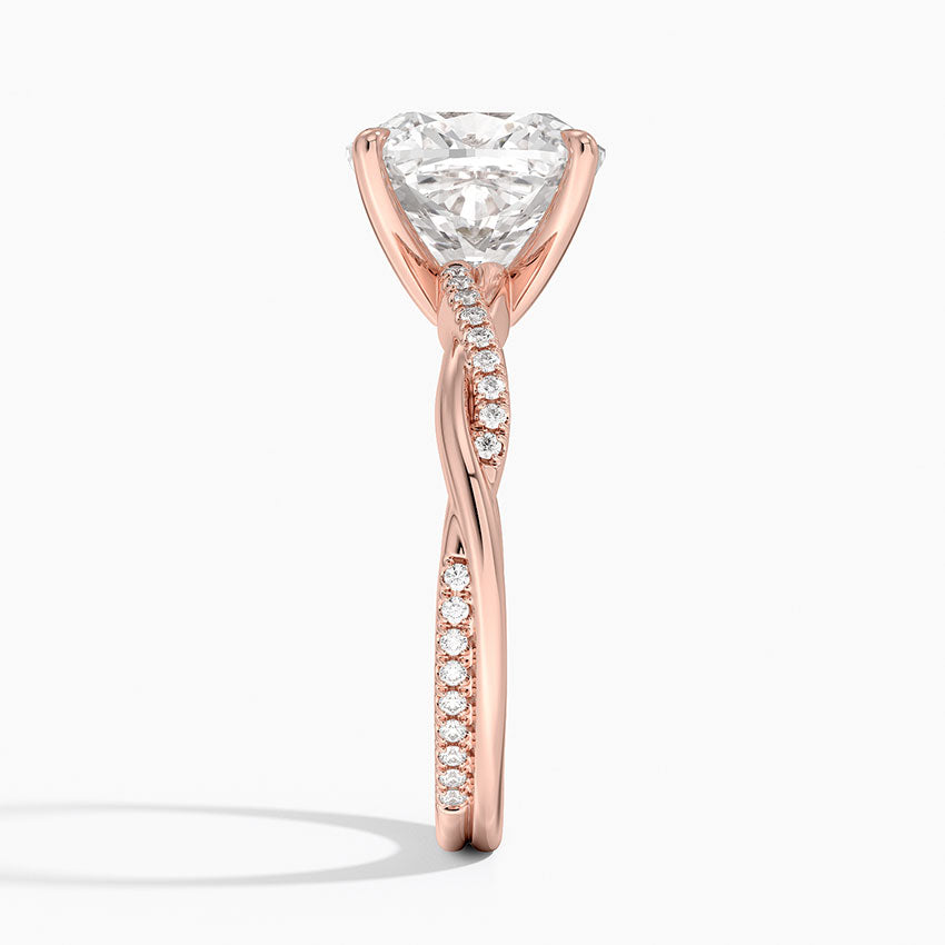 ecomposer-view with diamond shape-cushion,ecomposer-size-3-ct,ecomposer-metal type-rose-gold-18k