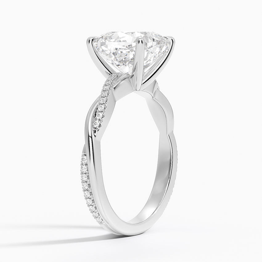 ecomposer-view with diamond shape-cushion,ecomposer-size-3-ct,ecomposer-metal type-white-gold-18k