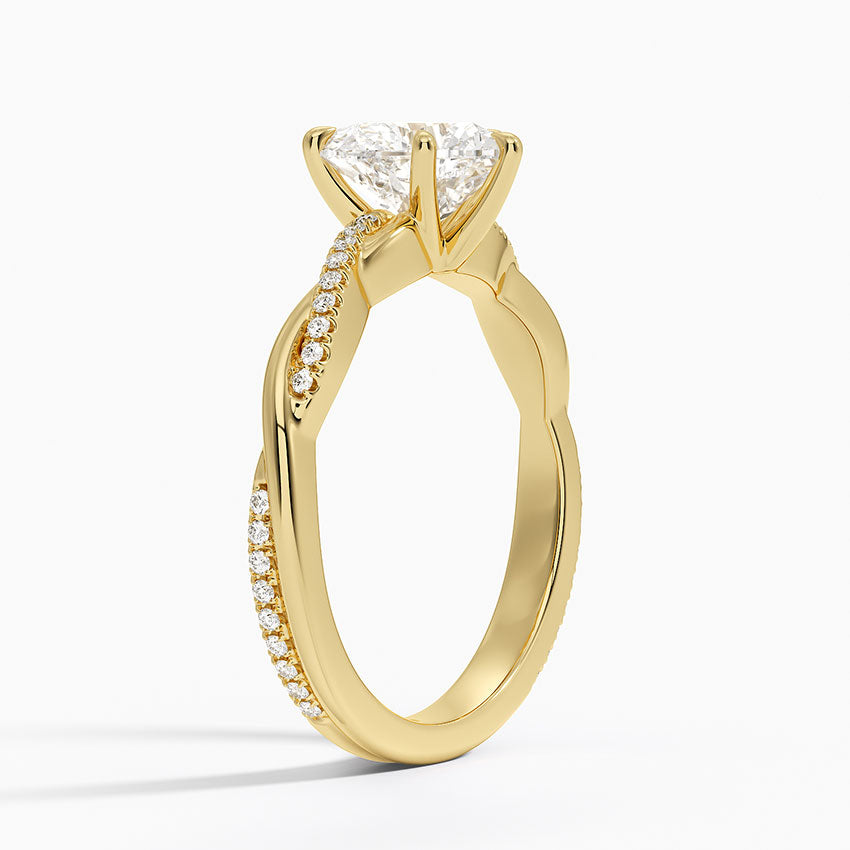 ecomposer-metal type-yellow-gold-18K,ecomposer-ring setting-twisted